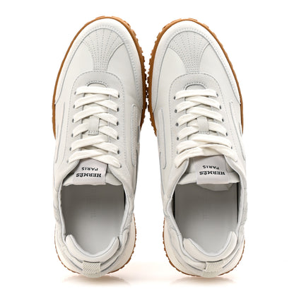 Hermes Nappa Suede Goatskin Jet Sneakers 36.5 White 2 of 9