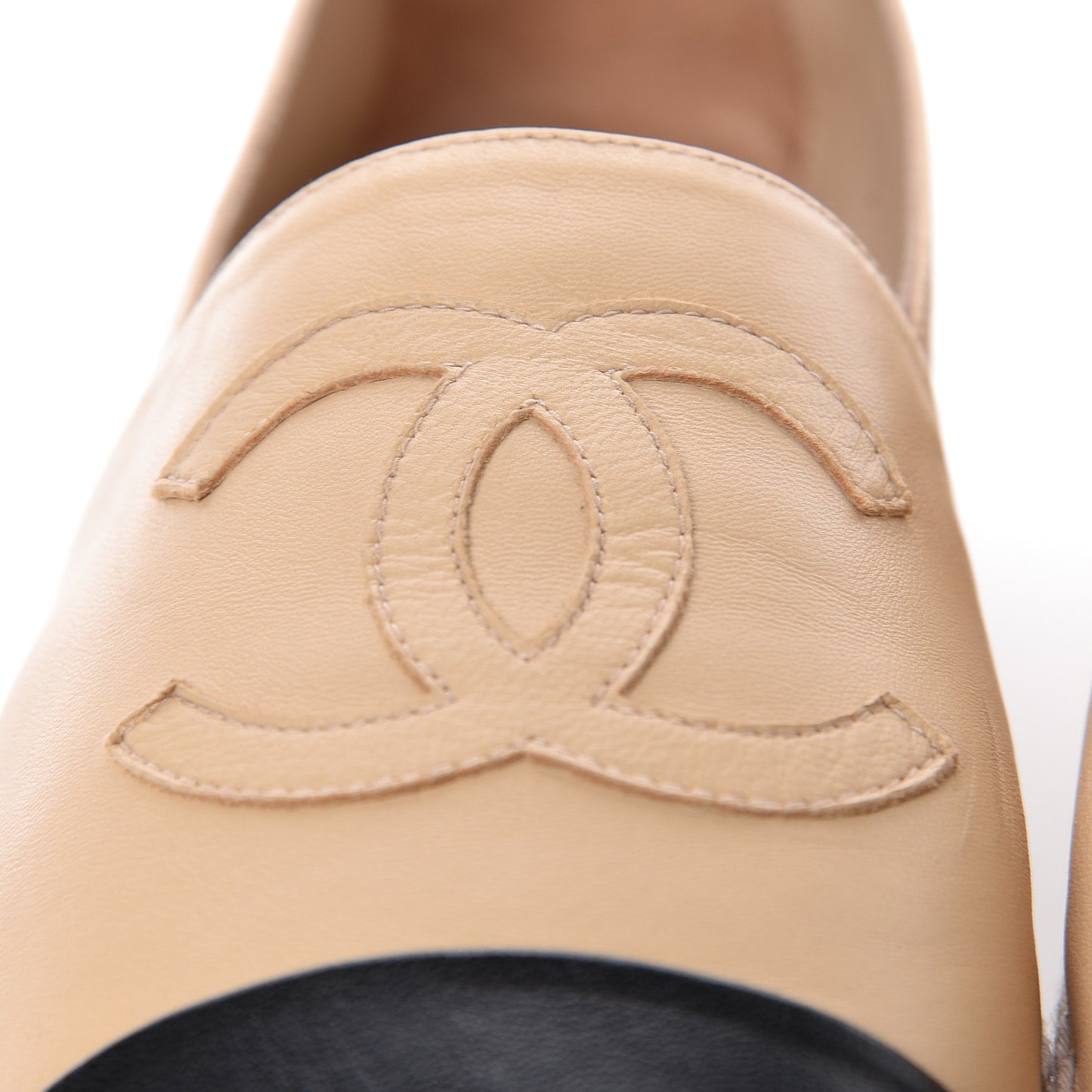 Lambskin CC Espadrilles 40 Beige Black