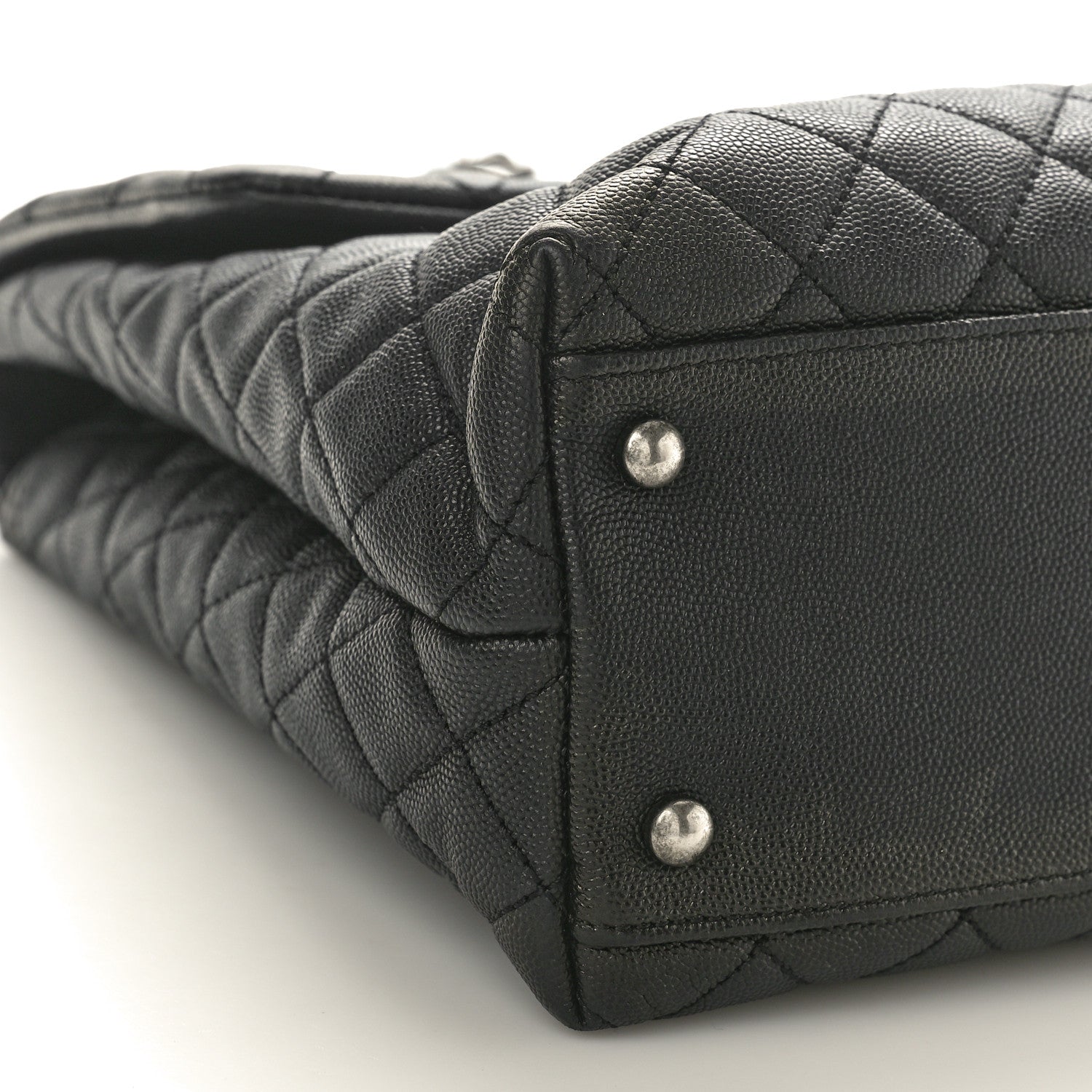 Chanel Caviar Lizard Quilted Large Coco Handle Flap Black 9 of 11