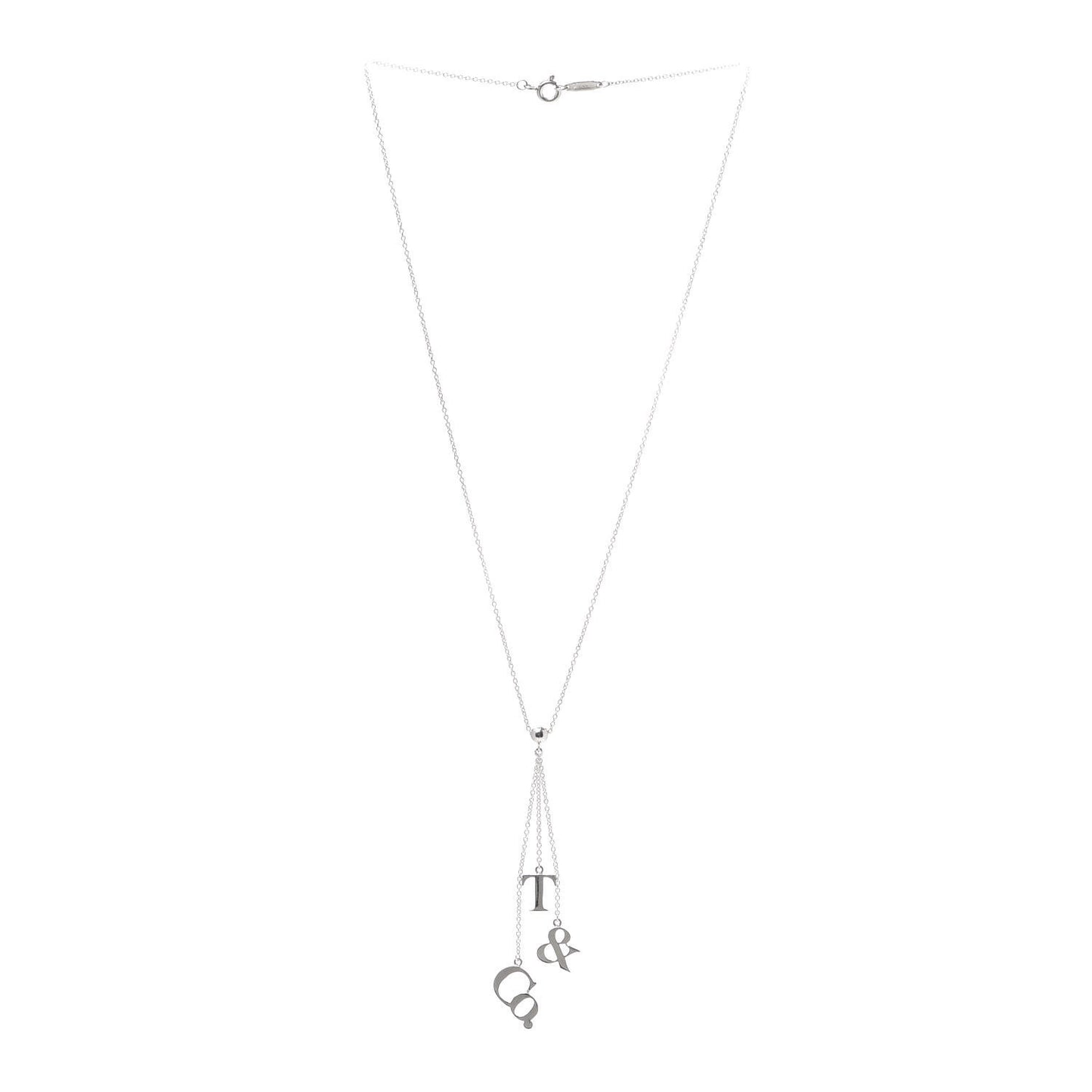 Sterling Silver Letters Lariat Necklace