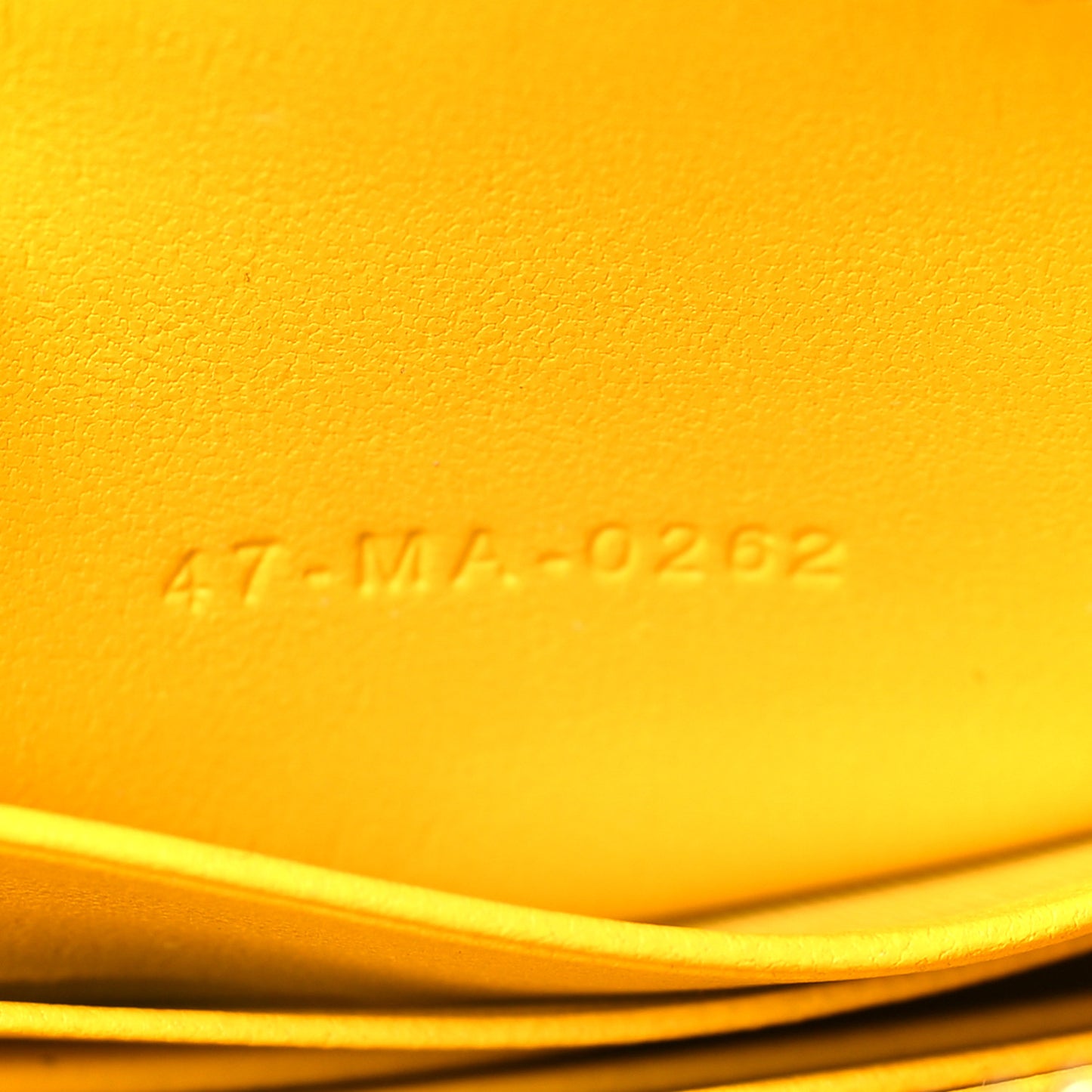 Calfskin Cannage Caro Zipped Pouch With Chain Sunny Yellow