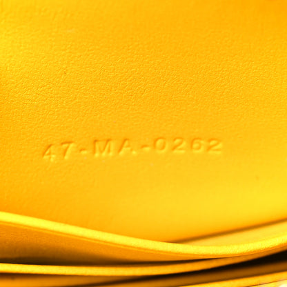 Christian Dior Calfskin Cannage Caro Zipped Pouch With Chain Sunny Yellow 7 of 9