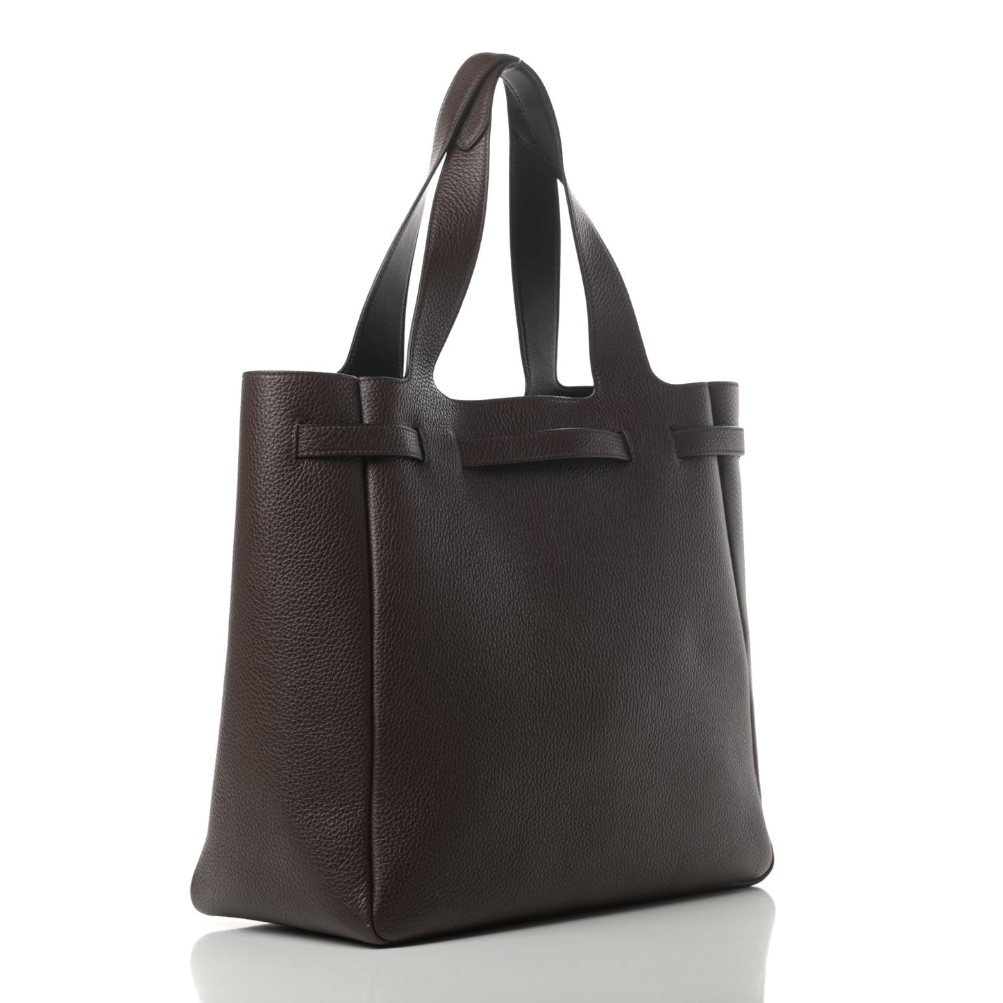 Vitello Daino Drawstring Bag Brown
