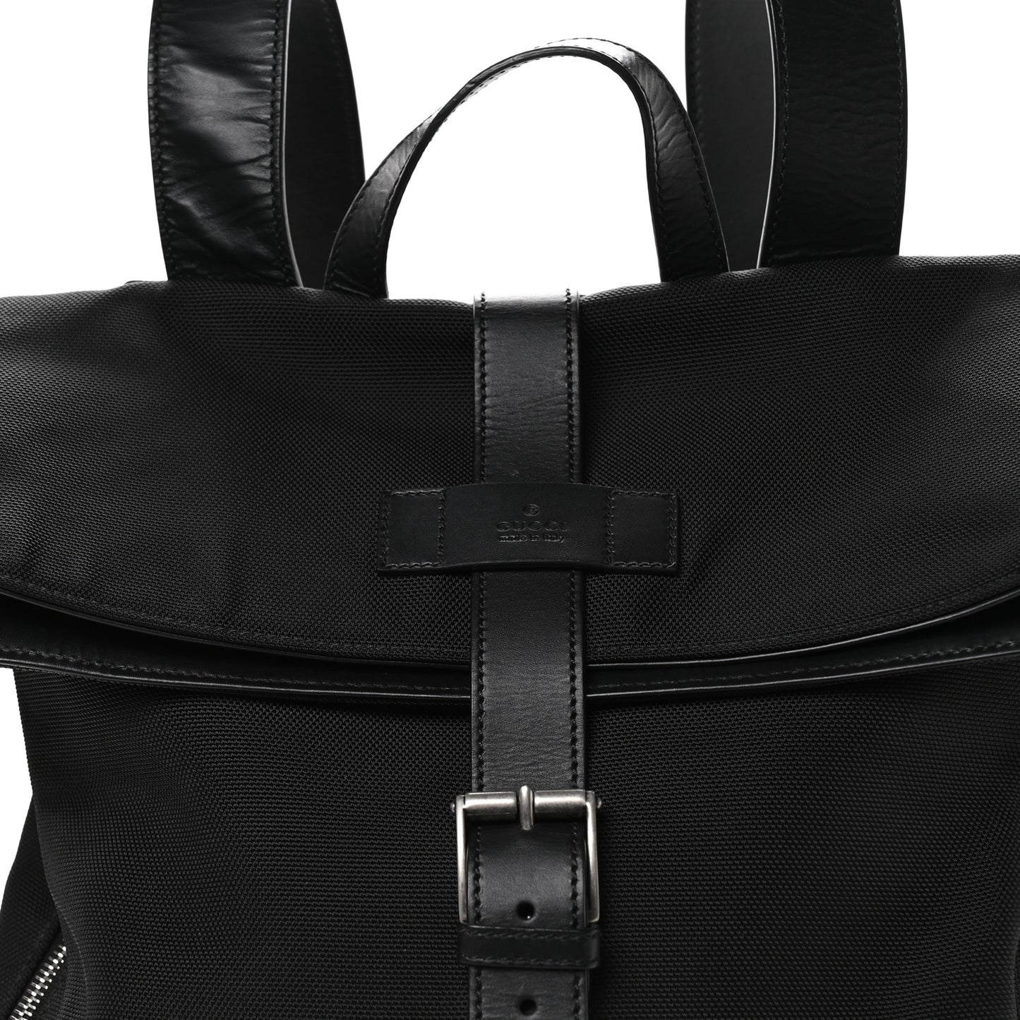 Techno Canvas Web Single Buckle Backpack Black