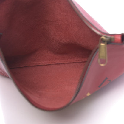 Gucci Pebbled Calfskin Medium Logo Portfolio Clutch Hibiscus Red 5 of 9