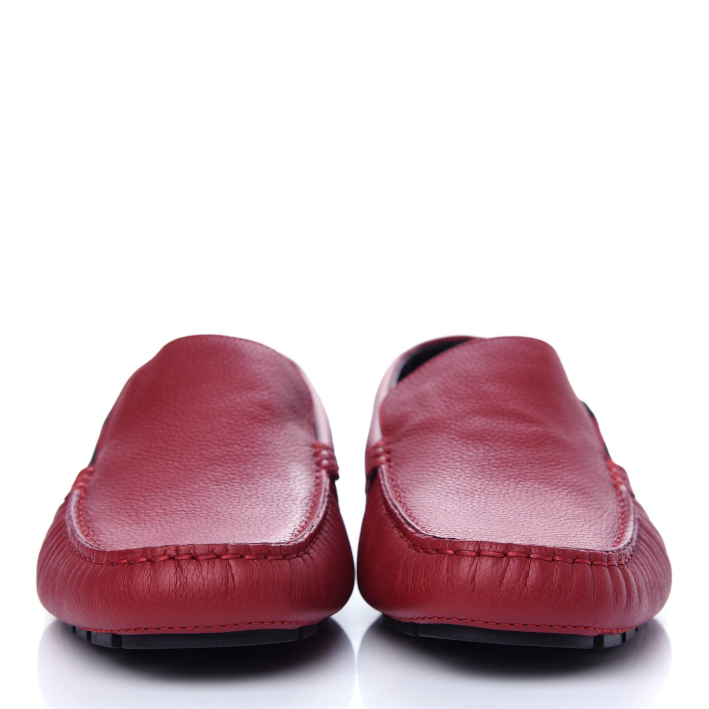 Calfskin Web Mens Driver Loafers 9 Red