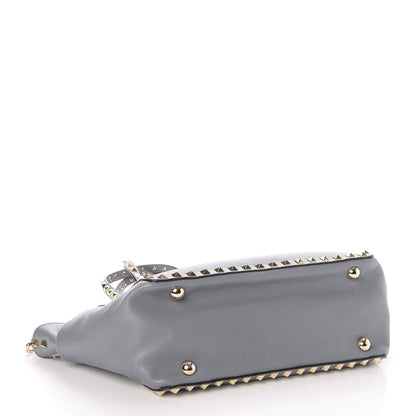 Valentino Garavani Vitello Small Rockstud Tote Grey 4 of 7