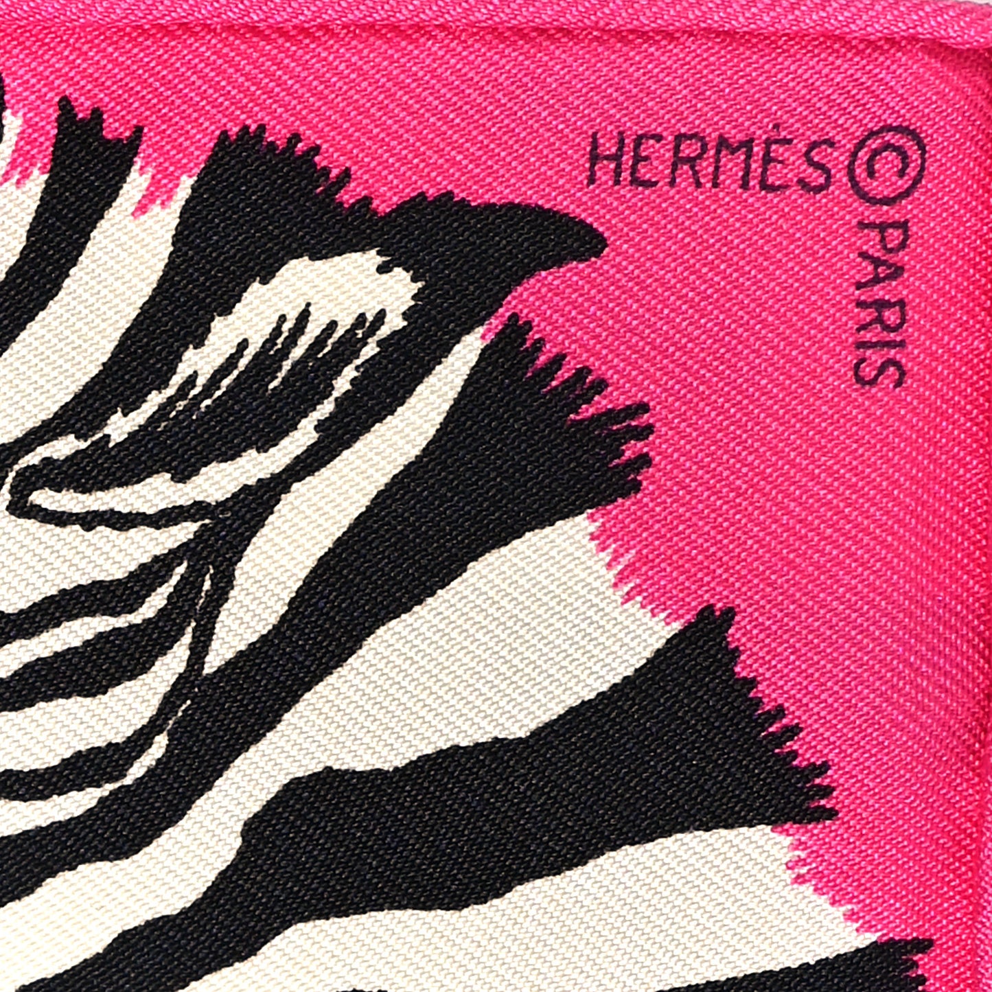 Silk Carre Zebra Pegasus Nano Scarf 20 Rose Bonbon Black White