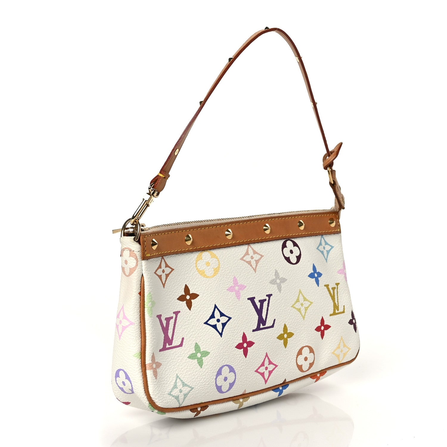 Louis Vuitton Monogram Multicolor Pochette Accessories White 3 of 10