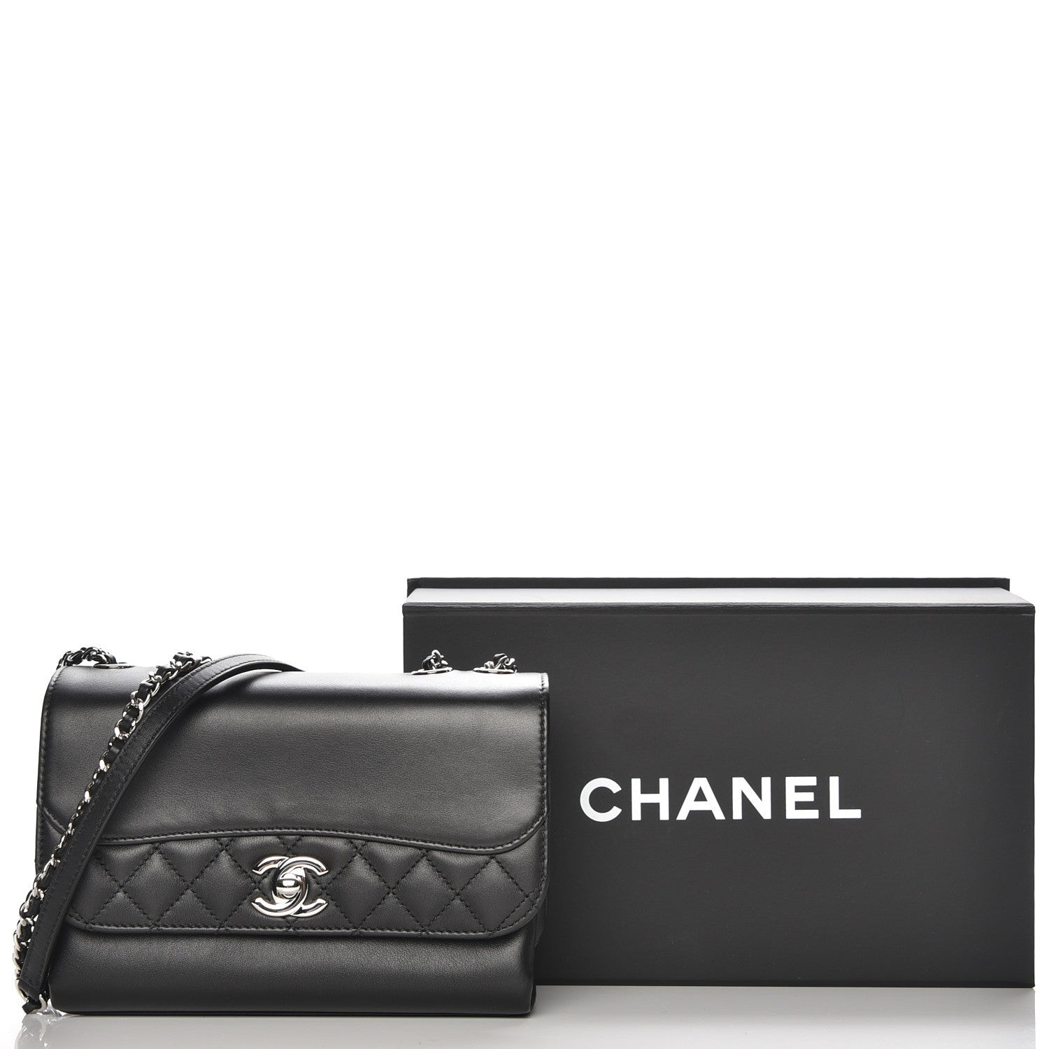 Chanel Calfskin Mini Tramezzo Flap Black 8 of 8