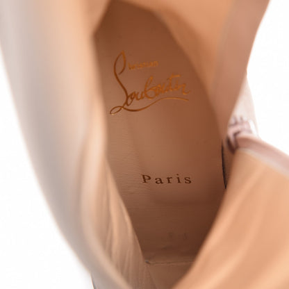 Christian Louboutin Suede Patent Lace Up Knee High Boots 39 Beige Black 9 of 13