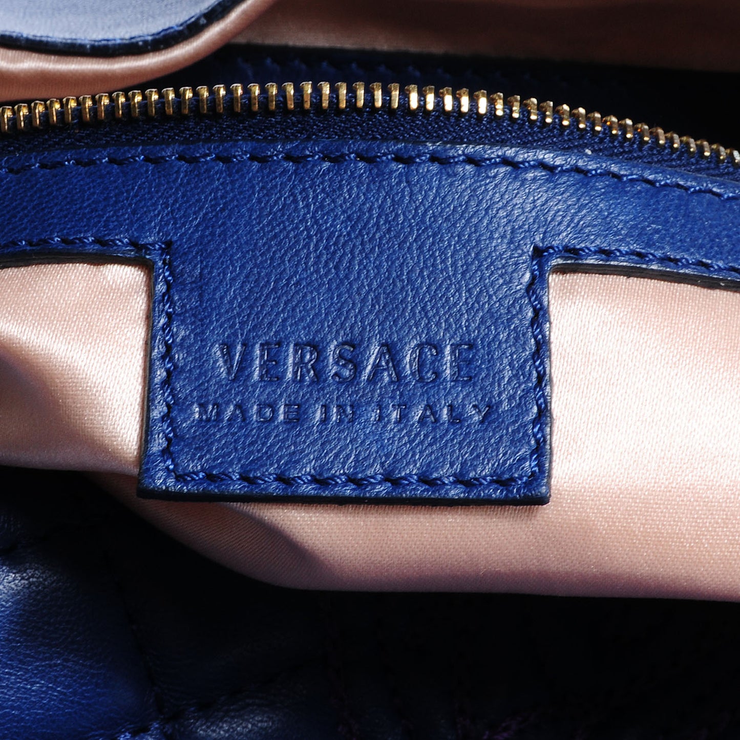 Leather Quilted Vanitas Bag Midnight Blue