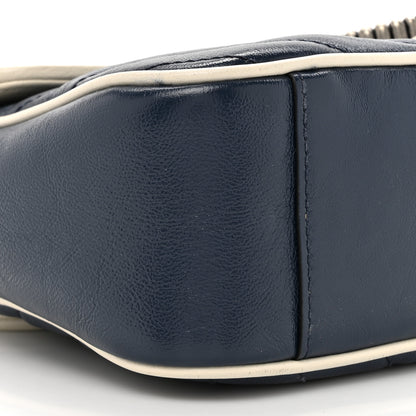 Gucci Vintage Effect Calfskin Matelasse Diagonal Small Torchon GG Marmont Shoulder Bag Blue Agata Mystic White 10 of 15