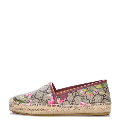 Gucci GG Supreme Monogram Blooms Espadrilles 37.5 Beige Multicolor Dry Rose 1 of 9
