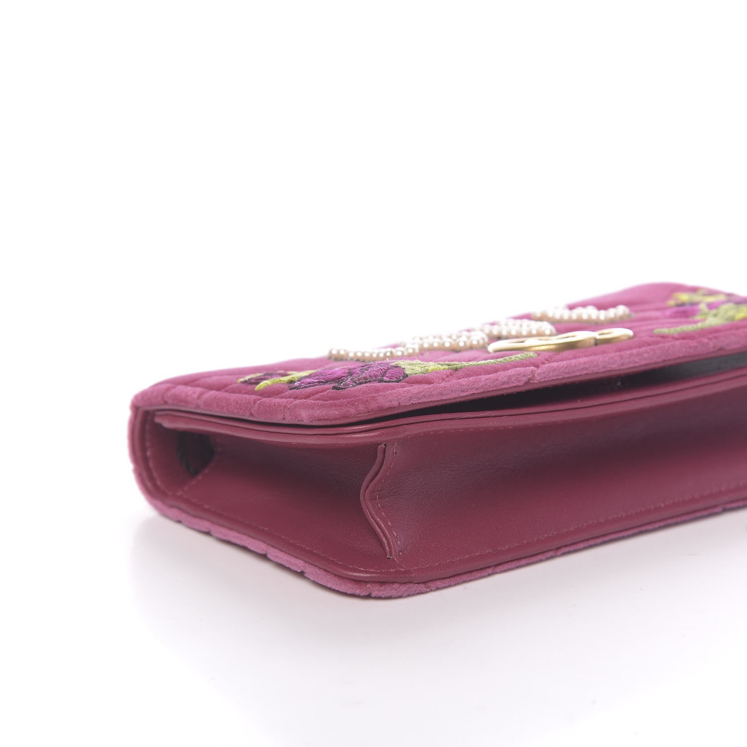Gucci Velvet Matelasse Love Embroidered GG Marmont Mini Bag Light Raspberry Rose 7 of 10