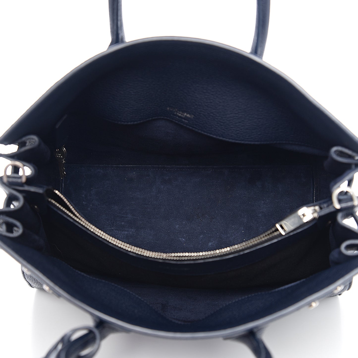 Grained Calfskin Small Supple Sac De Jour Navy