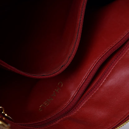 Chanel Lambskin Quilted Shoulder Bag Red 21 of 26
