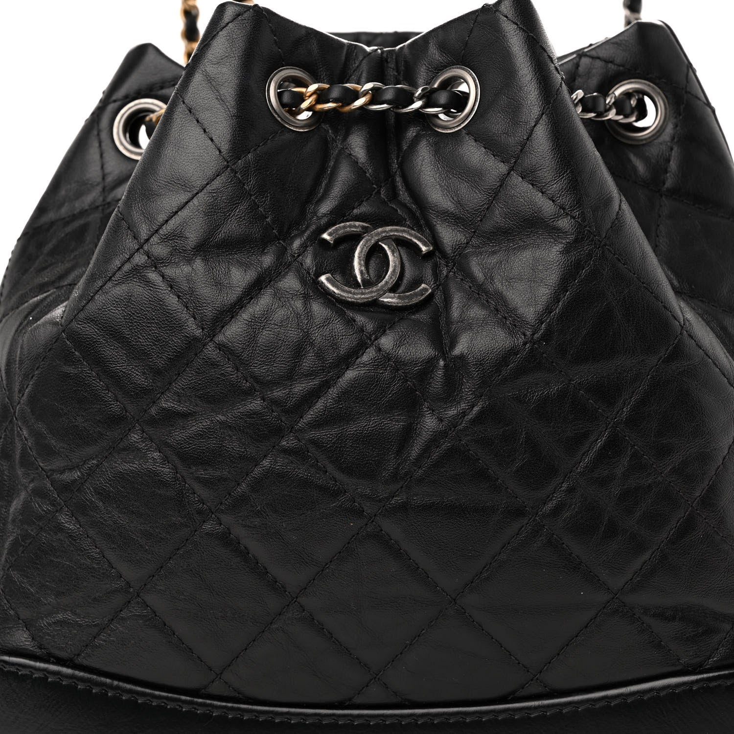 Chanel Aged Calfskin Quilted Small Gabrielle Backpack Black 8 of 11