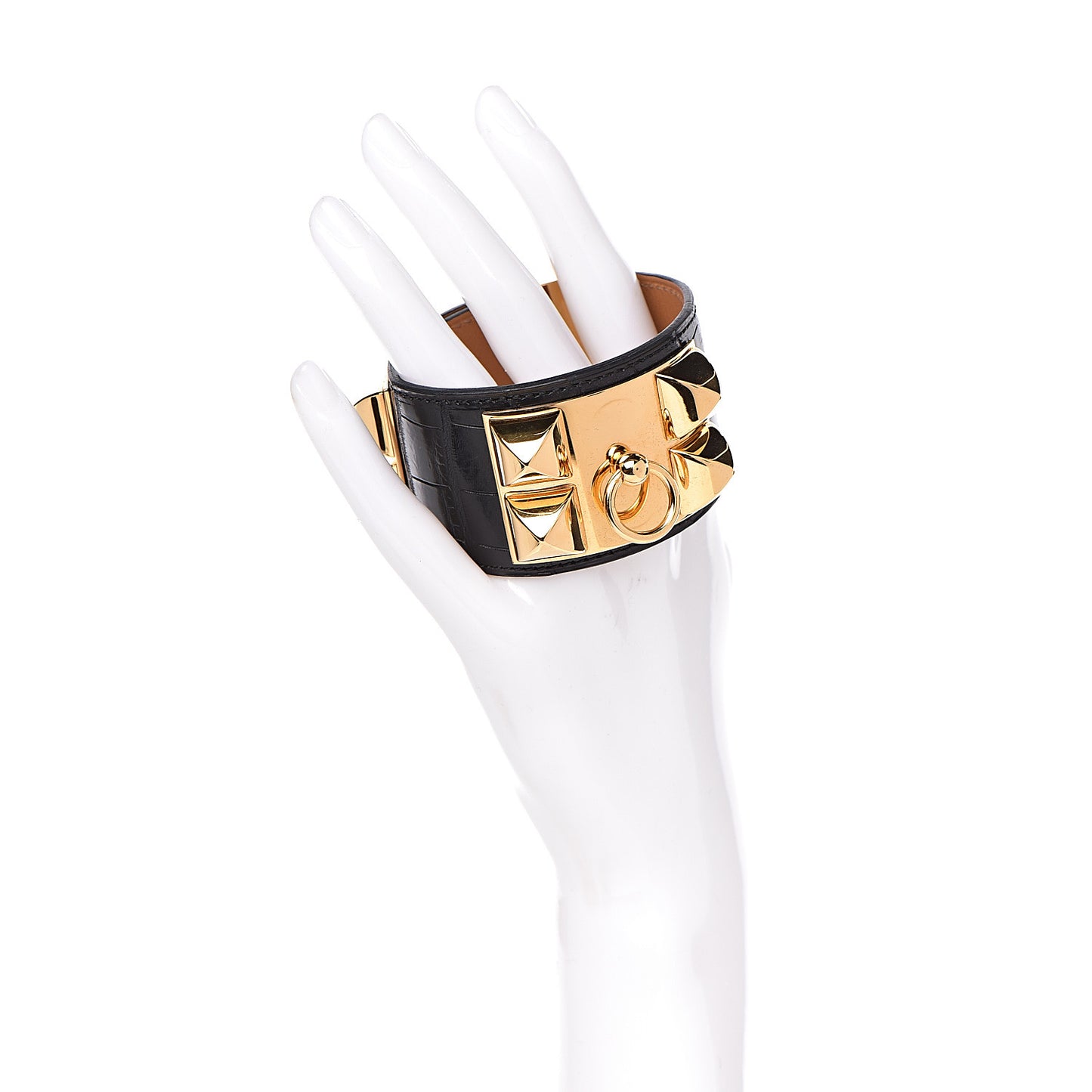 Matte Alligator Collier De Chien CDC Bracelet S Black