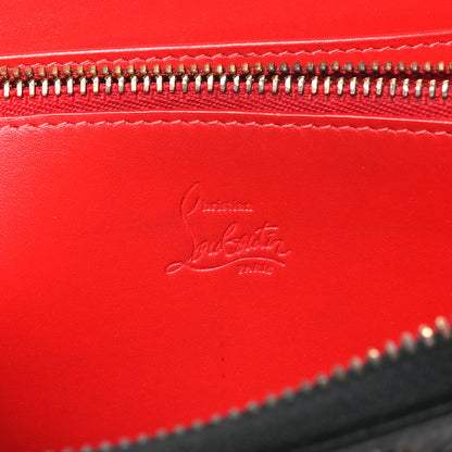 Christian Louboutin Calfskin Panettone Spiked Zip Around Wallet Black Gold 6 of 11