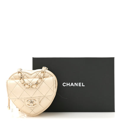 Chanel Metallic Lambskin Quilted CC In Love Heart Waist Belt Bag With Chain Gold 13 of 13