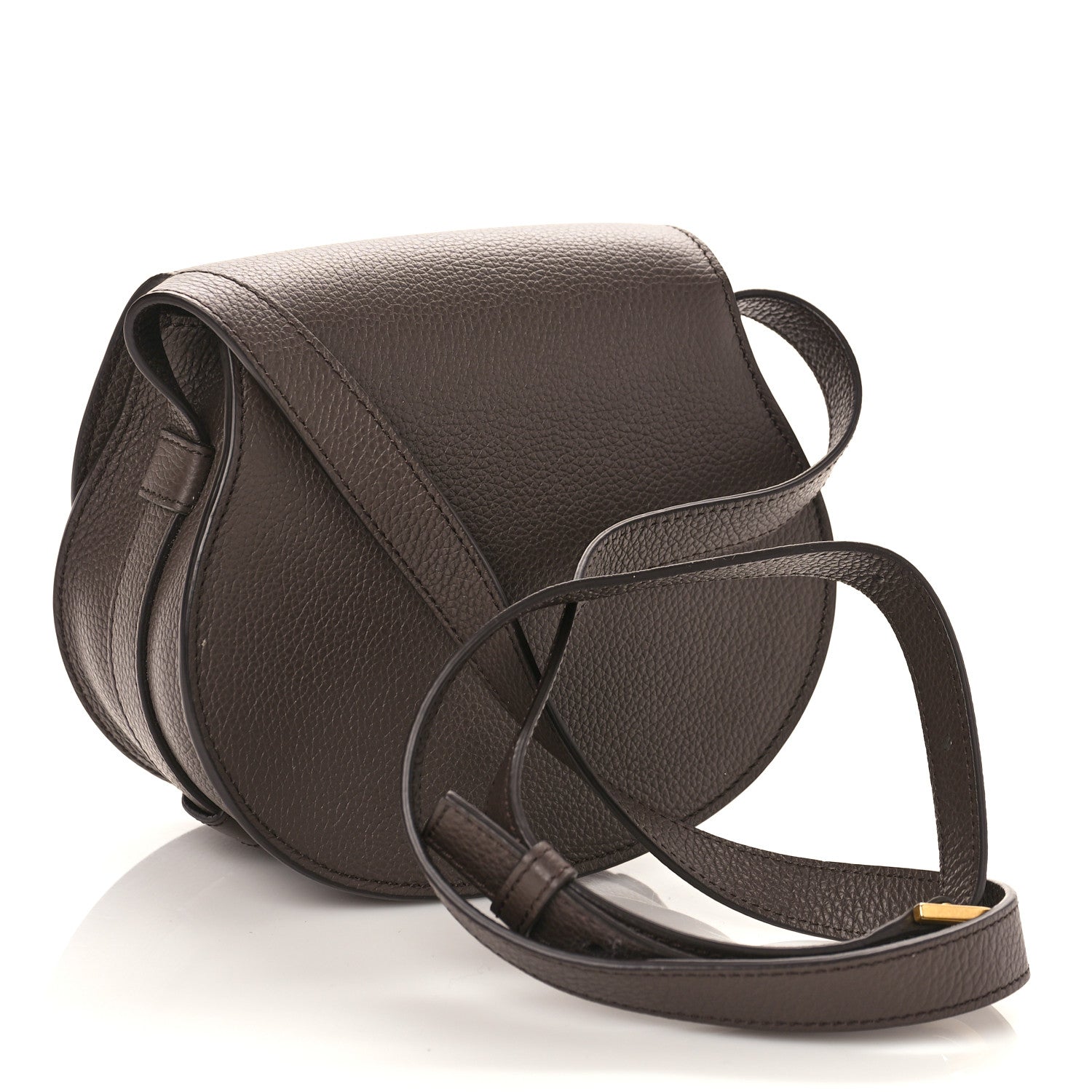 Chloe Grained Calfskin Small Marcie Saddle Bag Bold Brown 3 of 8