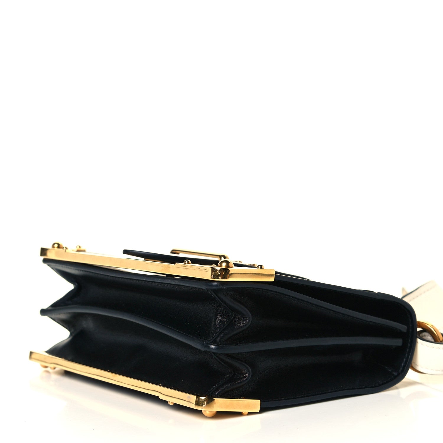 Prada City Calf Saffiano Cahier Bag White Black 3 of 7