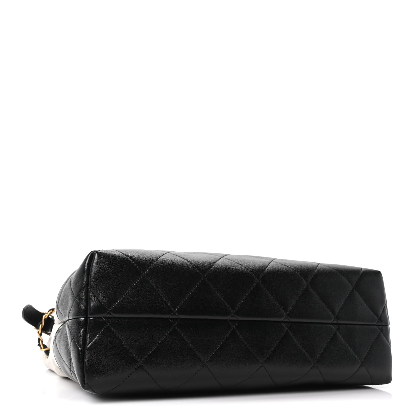 Suede Calfskin Shiny Lambskin Quilted Small Coco Base Shopping Bag Grey Black