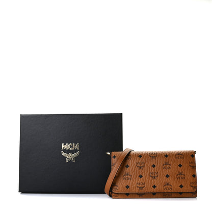 MCM Visetos Chain Wallet Crossbody Cognac 10 of 10