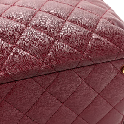 Chanel Caviar Quilted Shopping Tote Dark Burgundy 18 of 18
