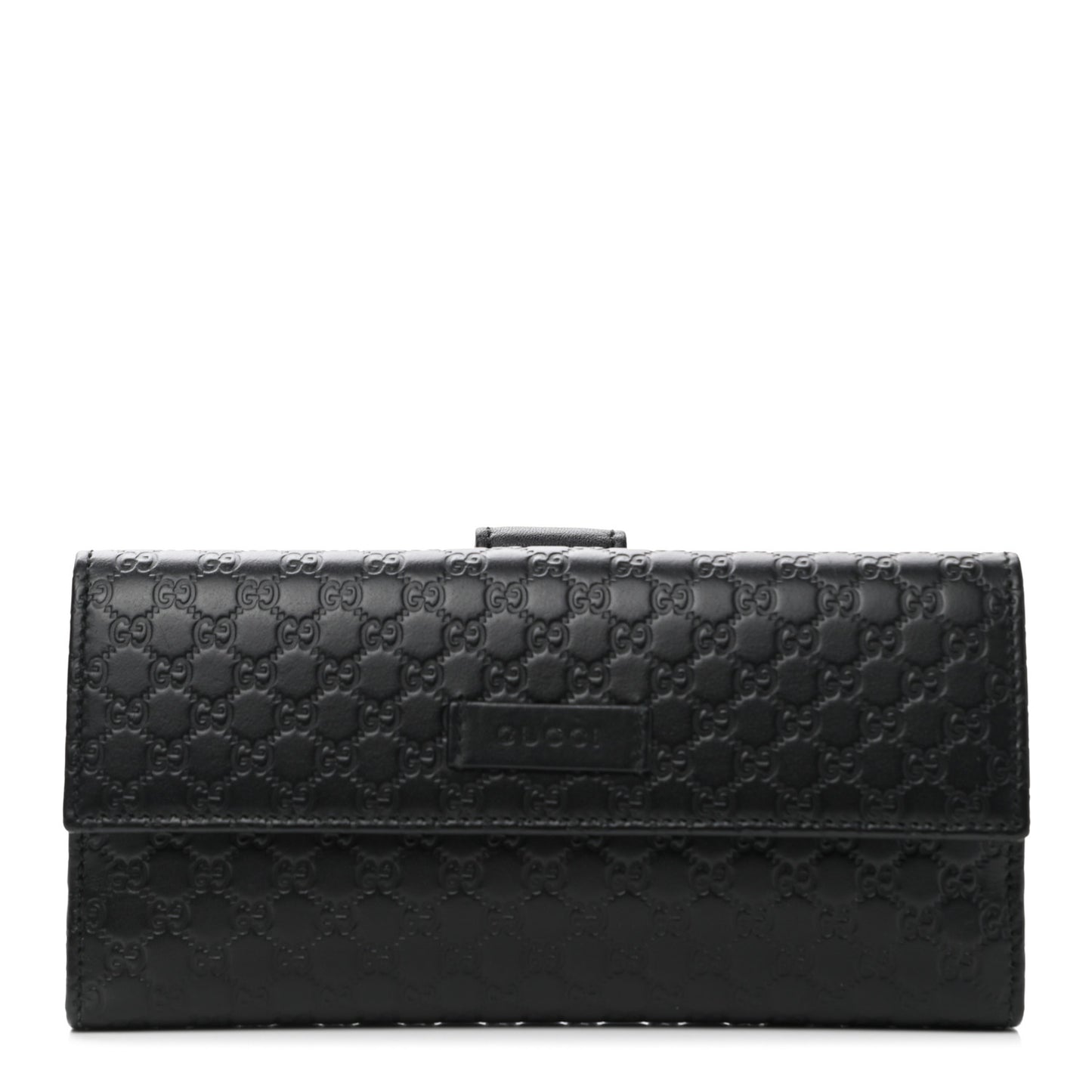 Microguccissima Continental Flap Wallet Black