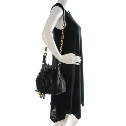 Chanel Caviar CC Drawstring Shoulder Bag Black 2 of 9