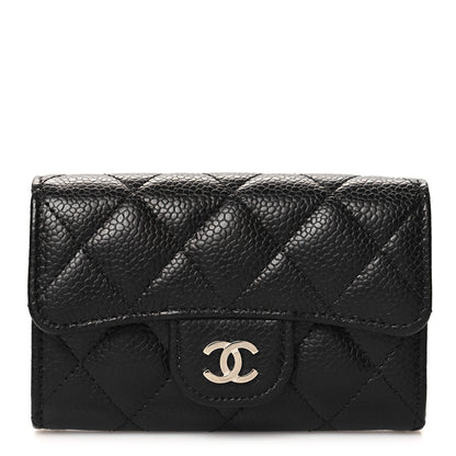 Chanel Caviar Quilted Flap Card Holder Wallet Black 1 of 9