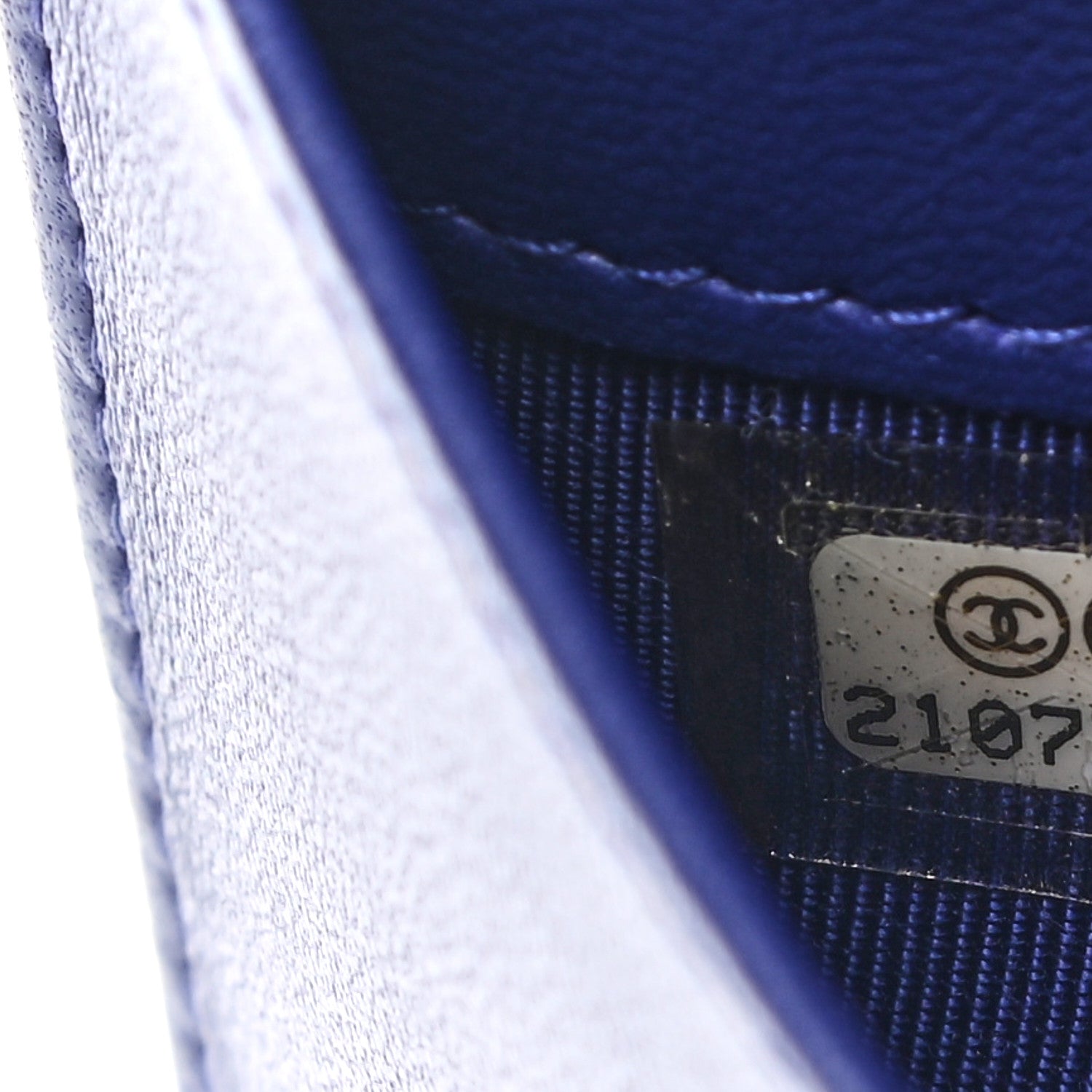Chanel Lambskin Quilted Yen Wallet Dark Blue 8 of 8