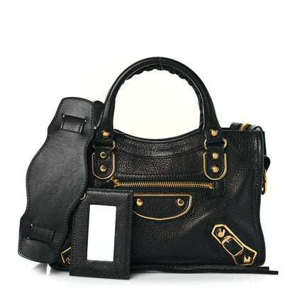Balenciaga Chevre Gold Metallic Edge Hardware Mini City Black 1 of 11