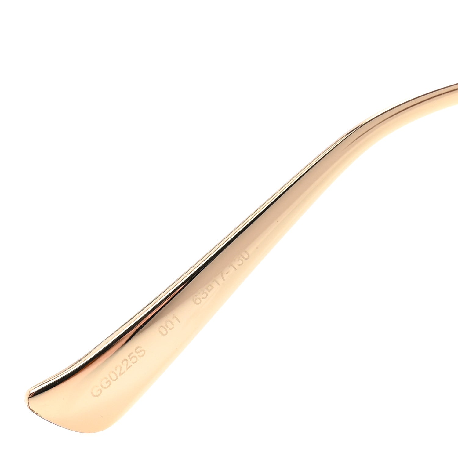 Gucci Metal Oversized Round Frame GG0225S Sunglasses Gold 6 of 8