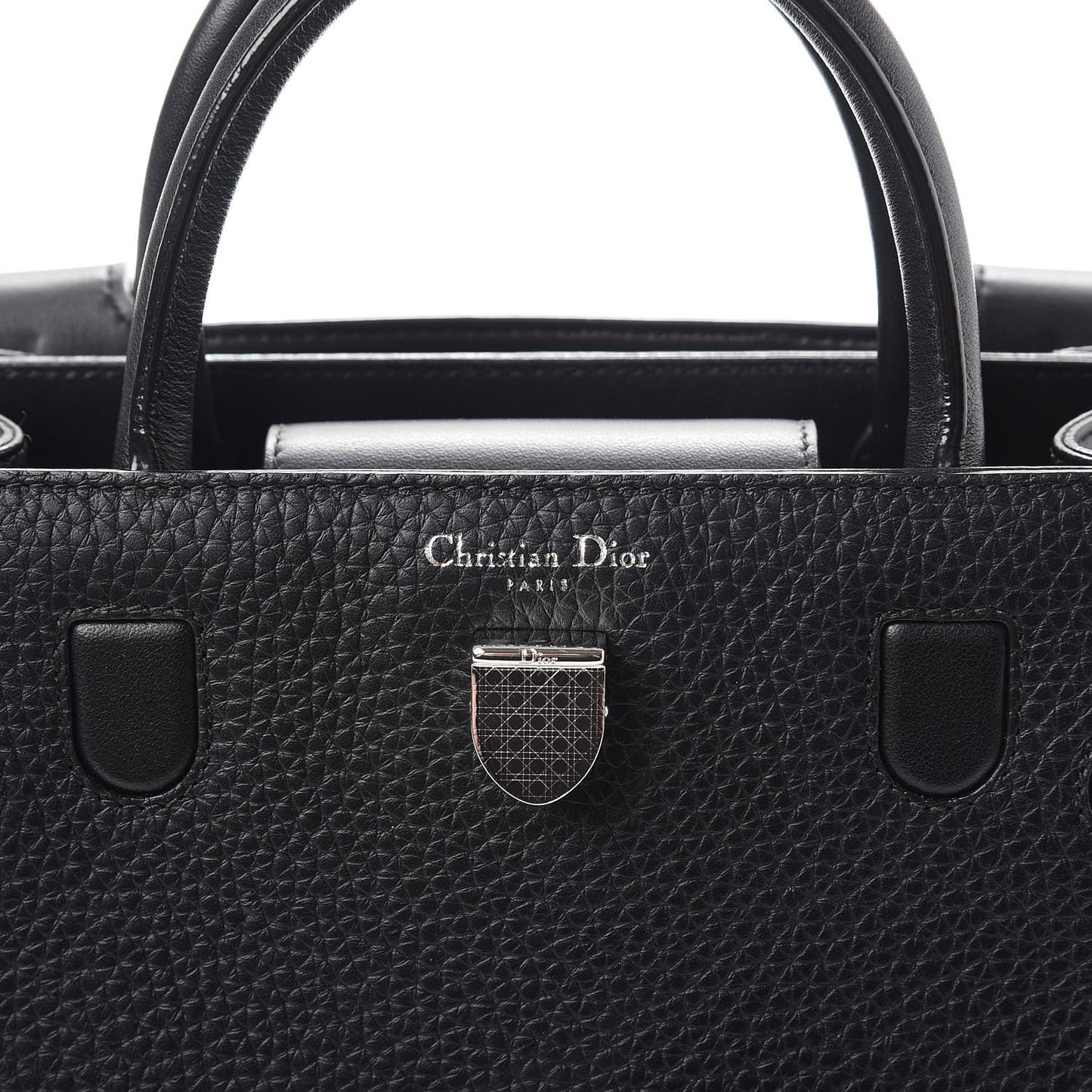 Grained Calfskin Mini Diorever Flap Black