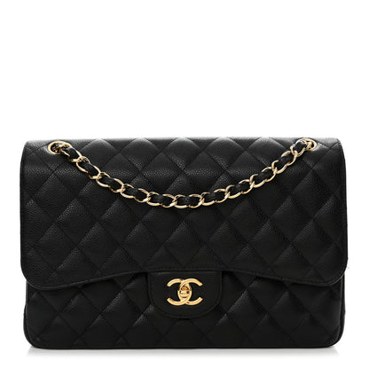 Chanel Caviar Quilted Jumbo Double Flap Black 1 of 11