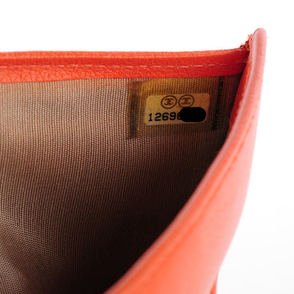 Chanel Goatskin Camellia Embossed Flap Wallet Coral 16 of 16