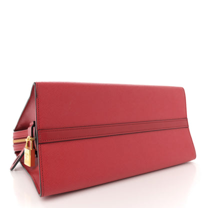 Prada Saffiano City Calfskin Medium Esplanade Rosso 4 of 13