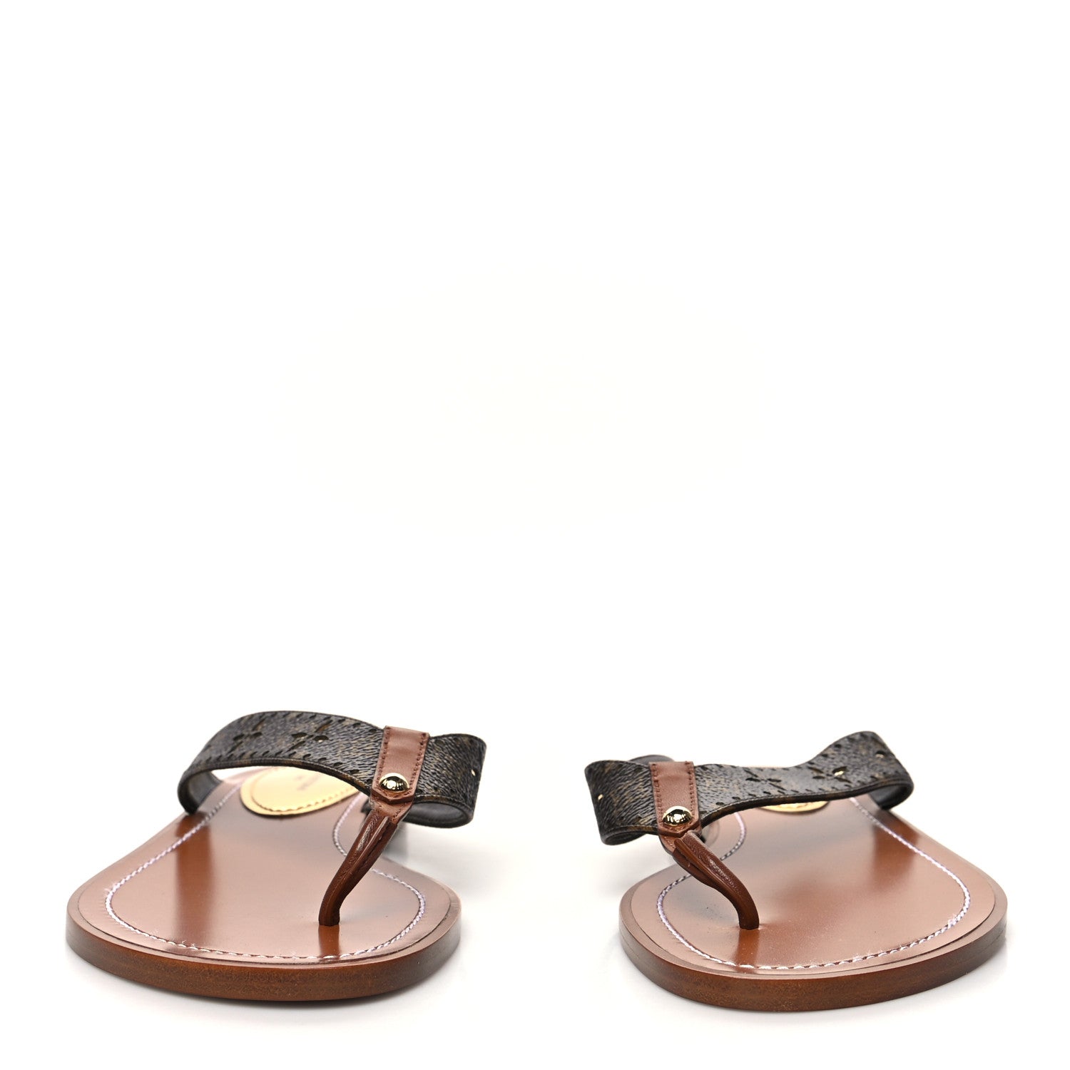 Louis Vuitton Monogram Sunny Flat Thong Sandals 36.5 Brown 2 of 8