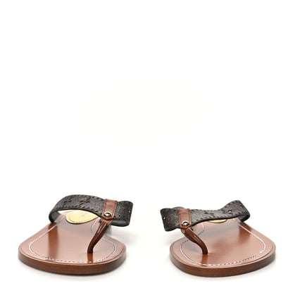 Louis Vuitton Monogram Sunny Flat Thong Sandals 36.5 Brown 2 of 8