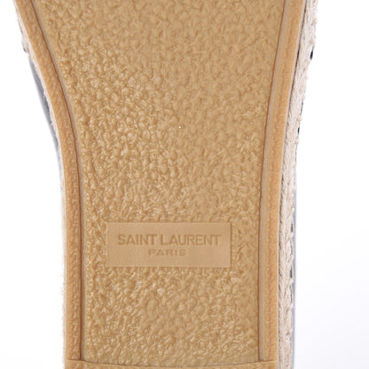 Saint Laurent Calfskin Monogram Espadrilles 39 Black 7 of 8