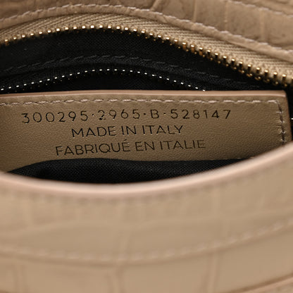 Balenciaga Calfskin Crocodile Embossed Classic Gold Hardware Mini City Beige Latte 7 of 10
