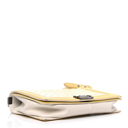 Chanel Patent Quilted Large Boy Flap White 3 of 15