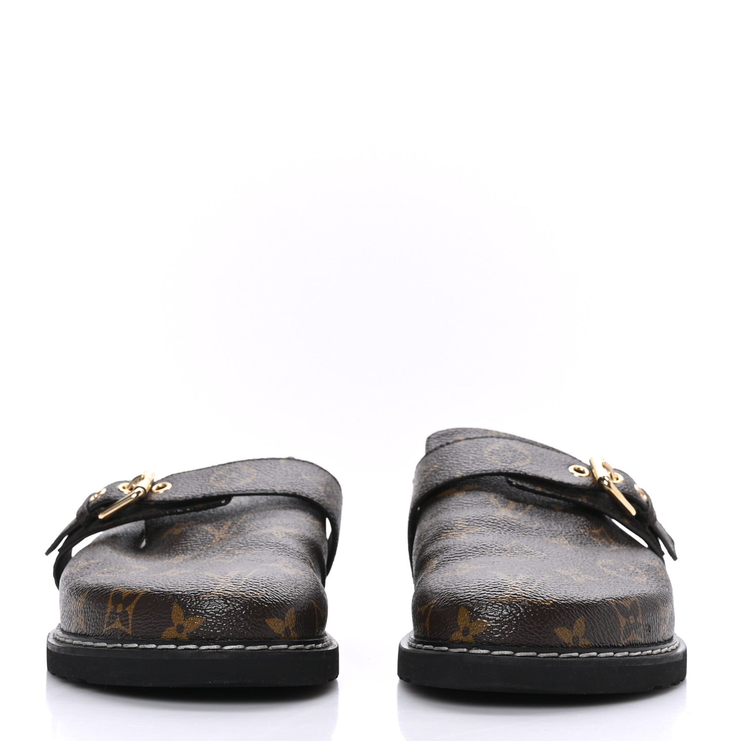 Patent Monogram Cosy Flat Comfort Clog Mules 38.5 Cacao Brown