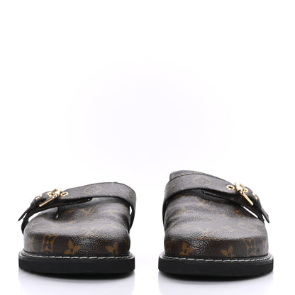 Louis Vuitton Patent Monogram Cosy Flat Comfort Clog Mules 38.5 Cacao Brown 2 of 8