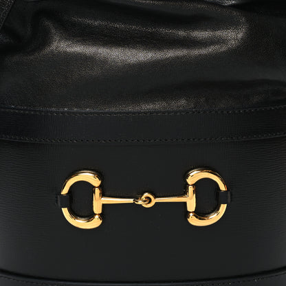 Gucci Azalea Sakai Calfskin Horsebit 1955 Drawstring Bucket Bag Black 9 of 12
