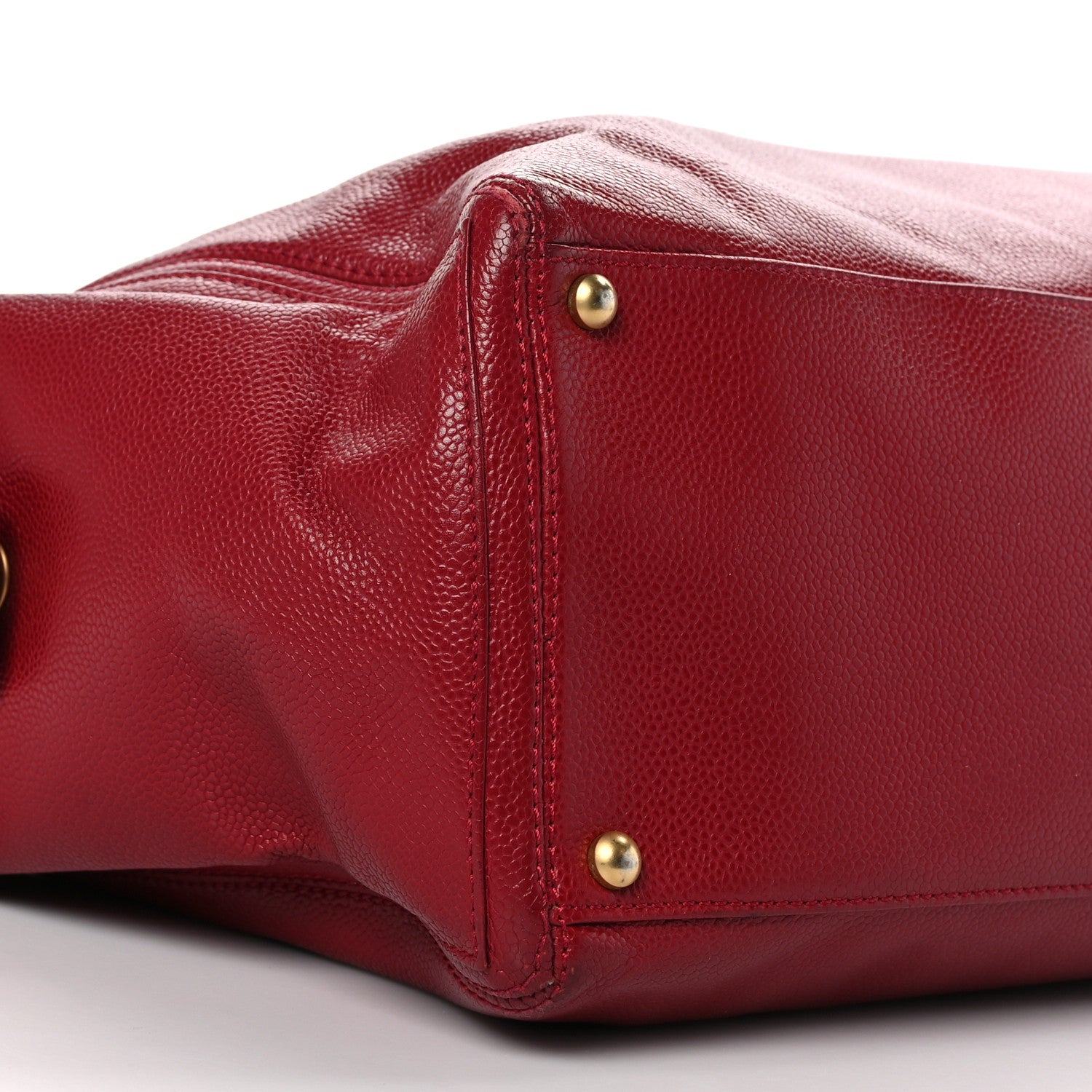 Chanel Caviar Pocket Shopping Tote Red 9 of 12