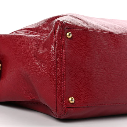 Chanel Caviar Pocket Shopping Tote Red 9 of 12